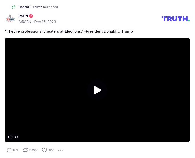 Post image from Donald Trump