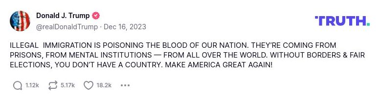 Post preview from Donald Trump