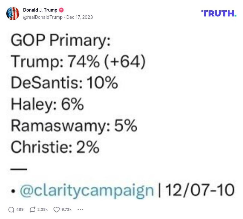 Post image from Donald Trump