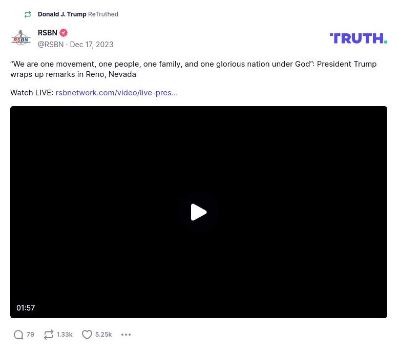 Post image from Donald Trump