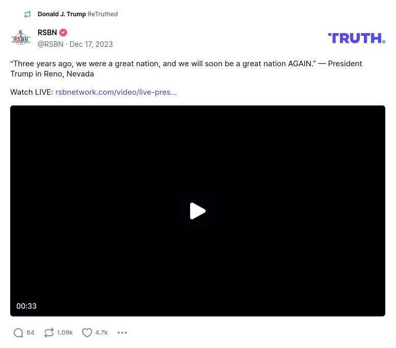 Post image from Donald Trump