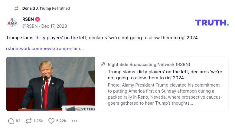 Post image from Donald Trump