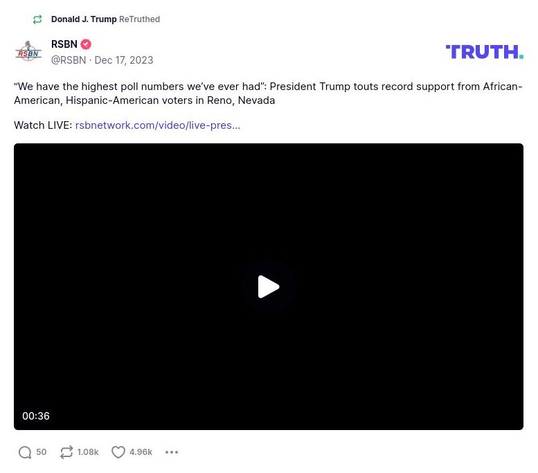 Post image from Donald Trump