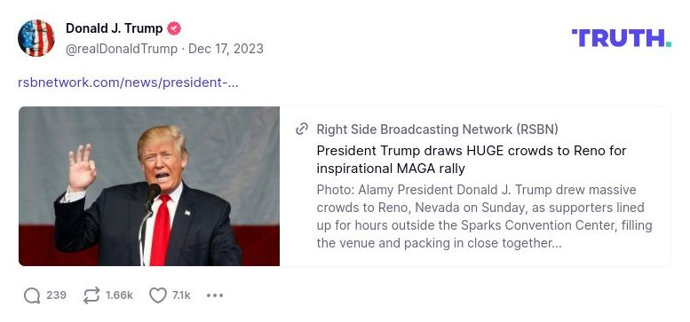 Post image from Donald Trump