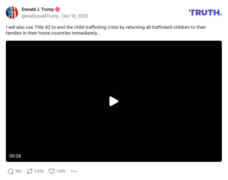 Post image from Donald Trump