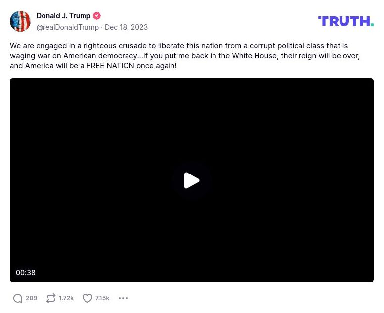 Post image from Donald Trump