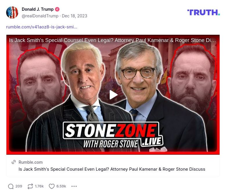 Post image from Donald Trump