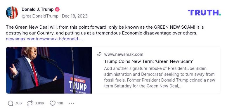 Post image from Donald Trump