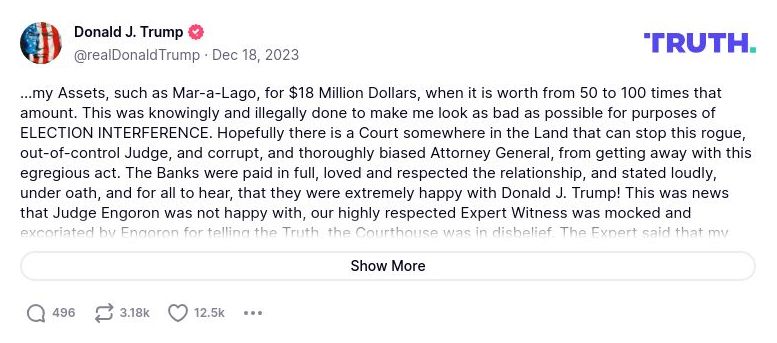 Post image from Donald Trump