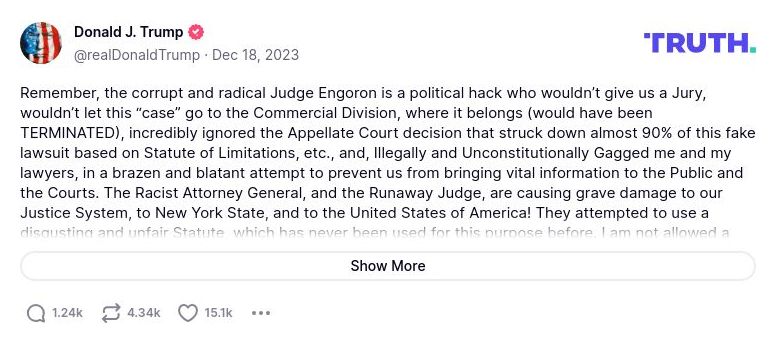 Post image from Donald Trump