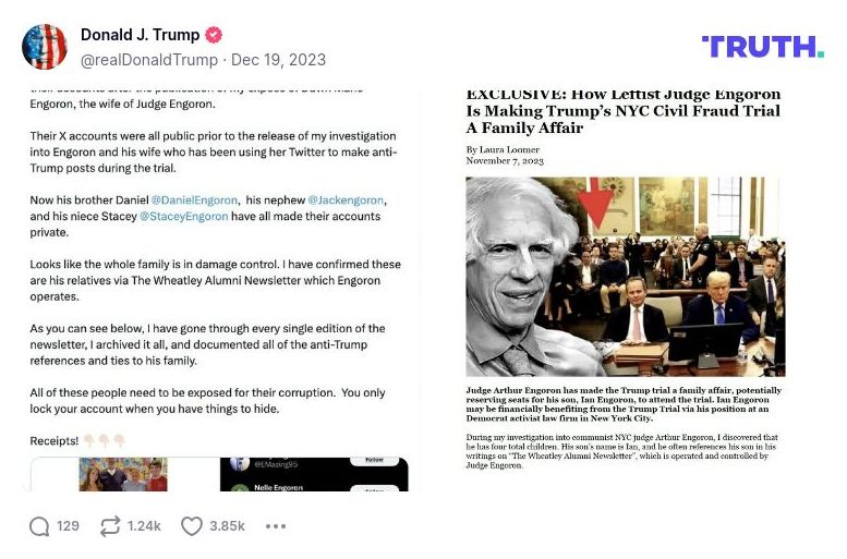 Post image from Donald Trump