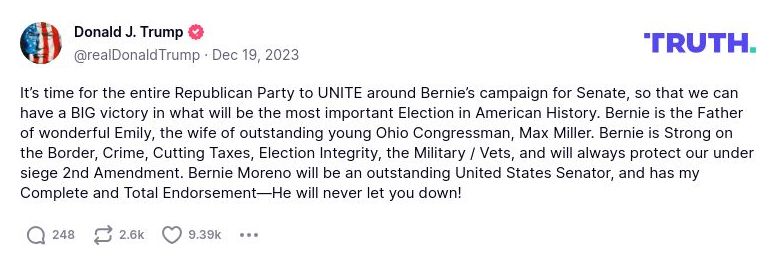 Post image from Donald Trump