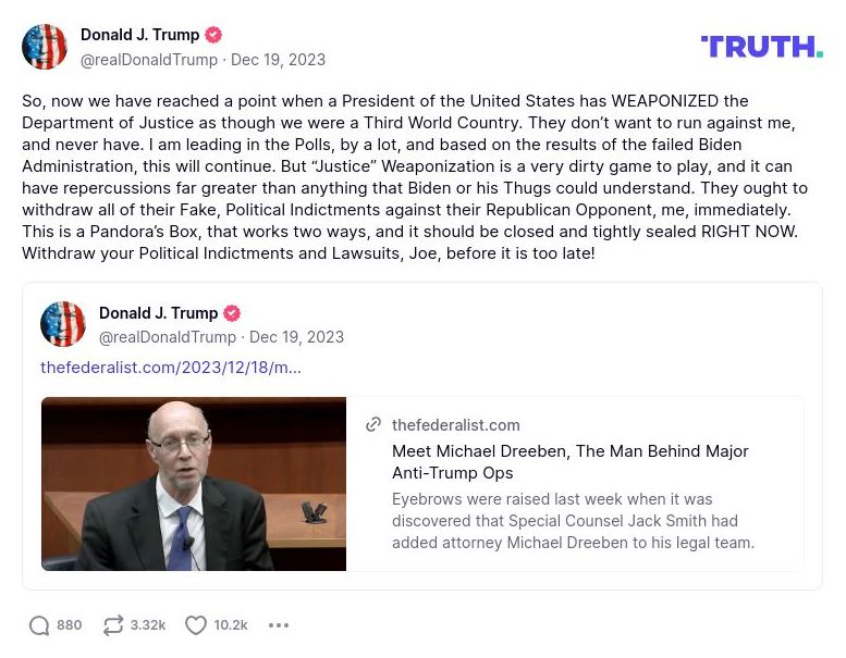 Post image from Donald Trump