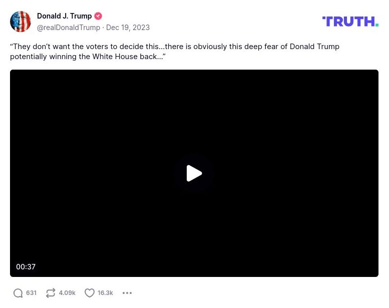 Post image from Donald Trump