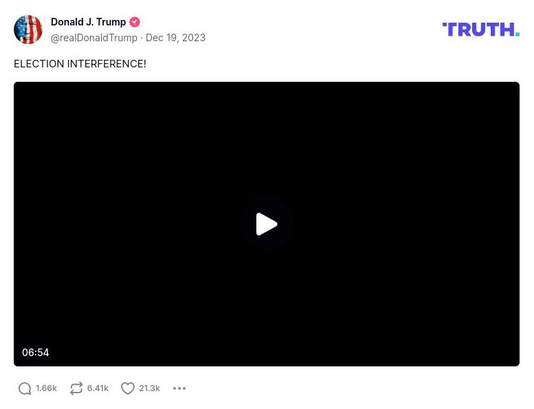 Post image from Donald Trump