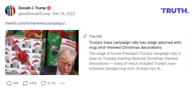 Post image from Donald Trump