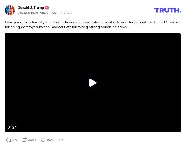 Post image from Donald Trump