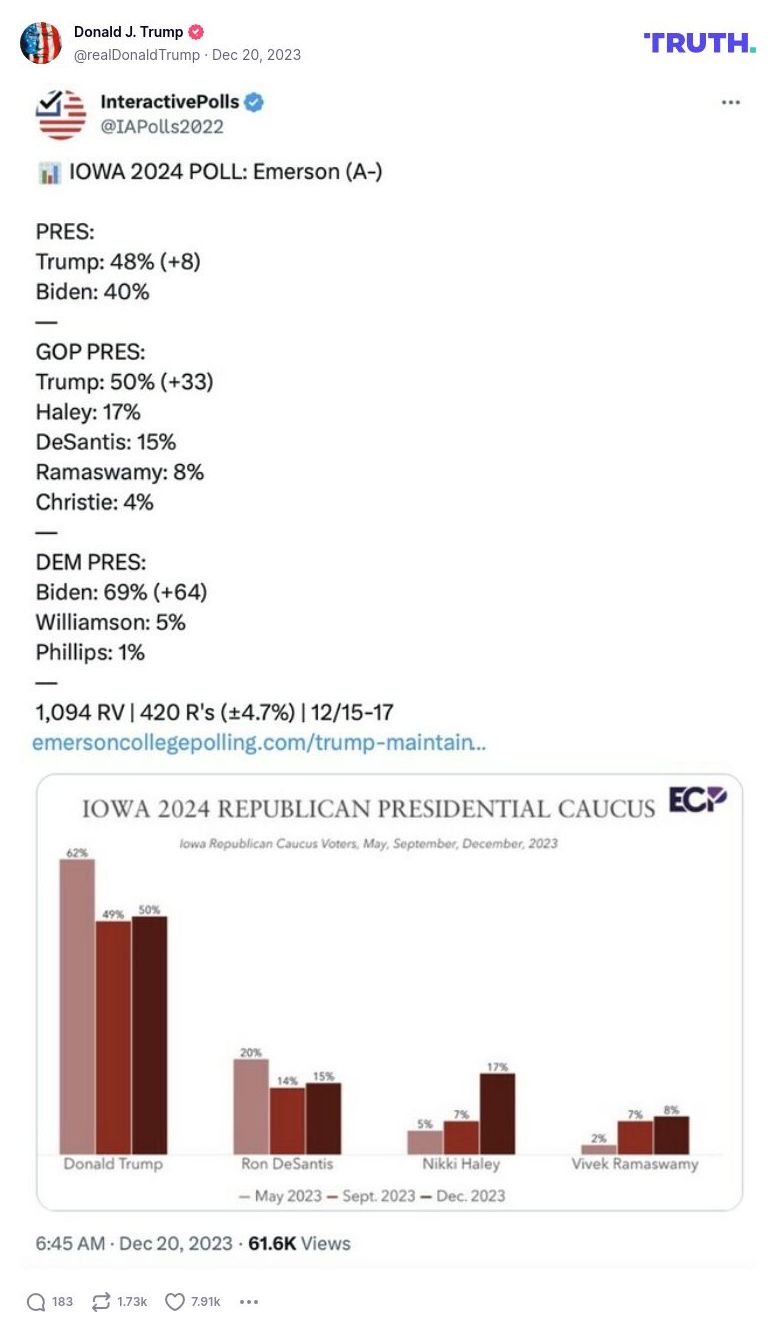 Post image from Donald Trump