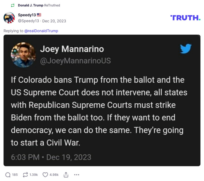 Post image from Donald Trump