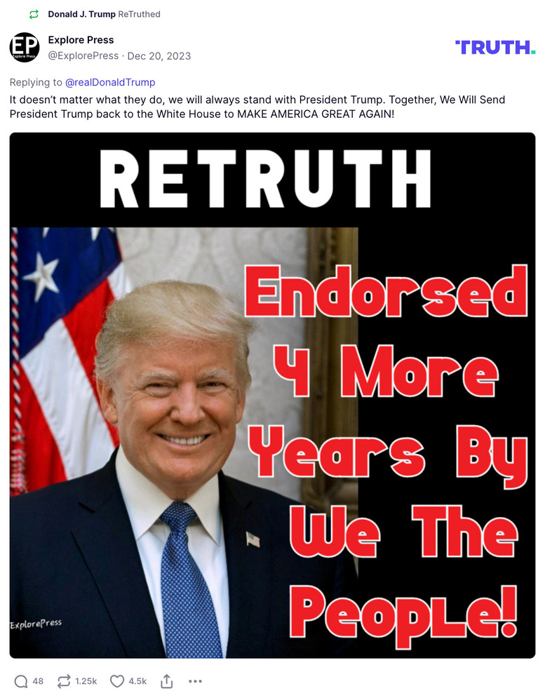 Post image from Donald Trump