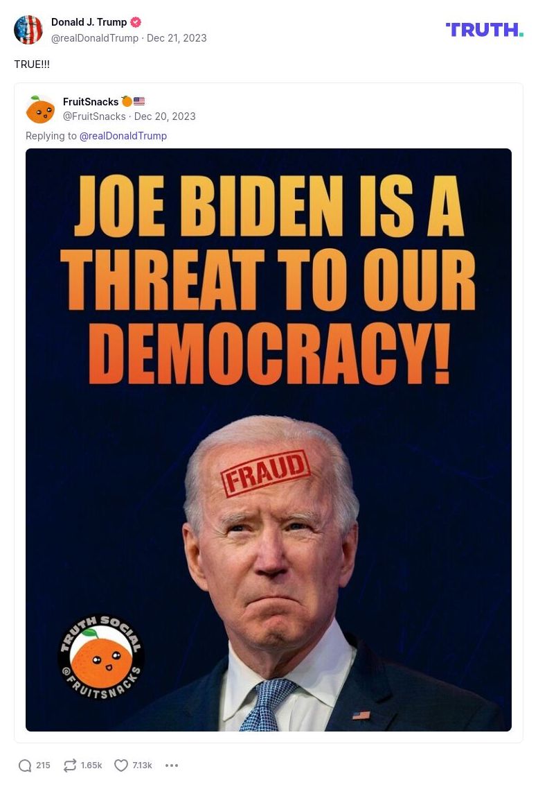 Post image from Donald Trump