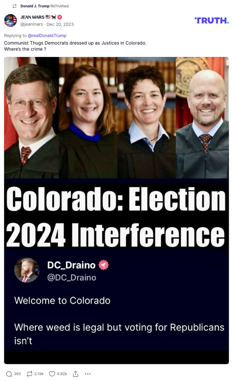 Post image from Donald Trump