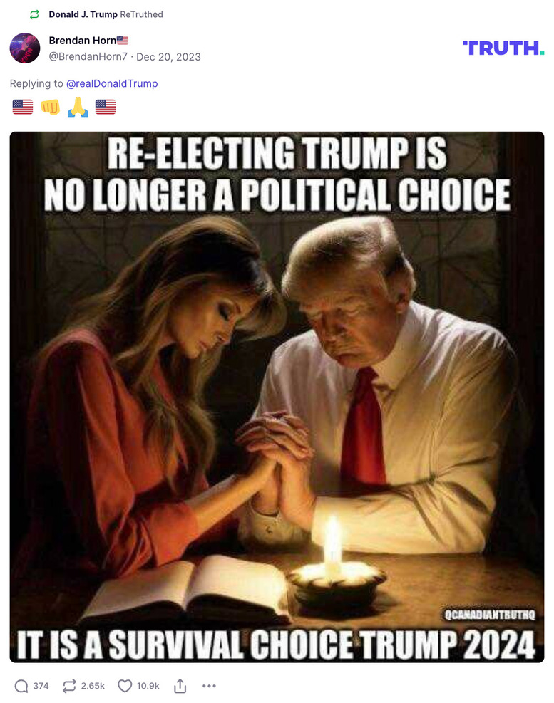 Post image from Donald Trump