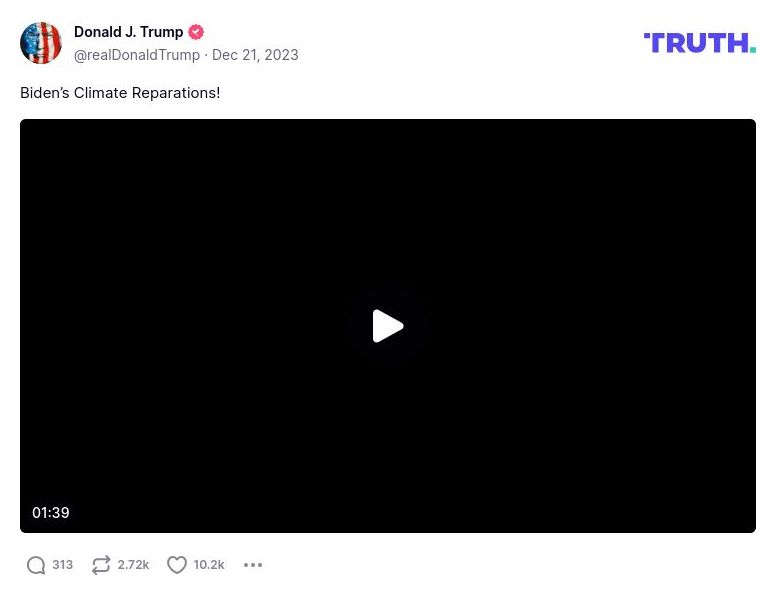 Post image from Donald Trump