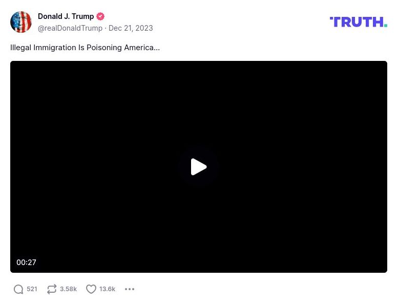 Post preview from Donald Trump