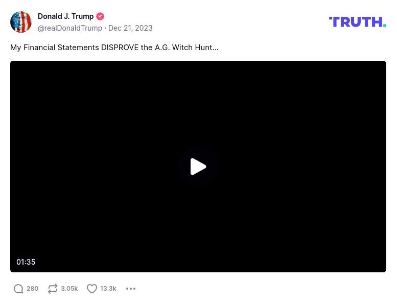 Post image from Donald Trump