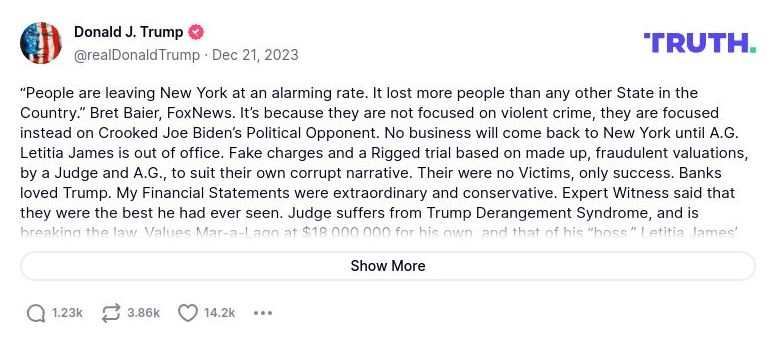 Post image from Donald Trump