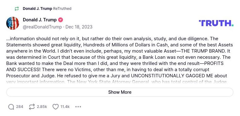 Post image from Donald Trump