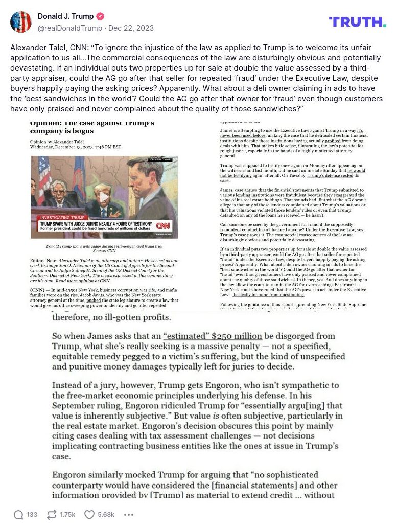 Post preview from Donald Trump