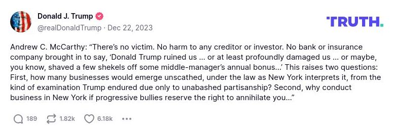 Post image from Donald Trump