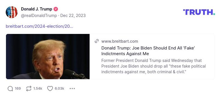 Post image from Donald Trump