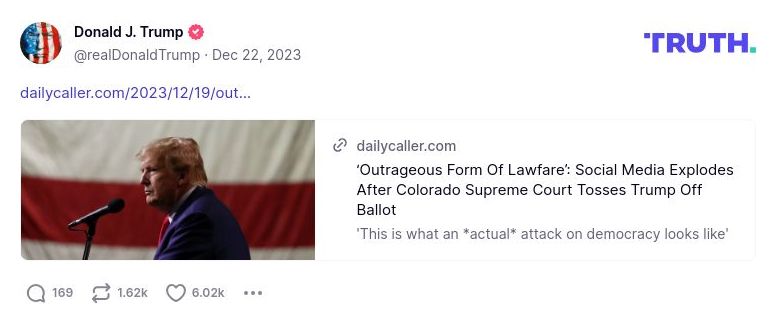 Post image from Donald Trump