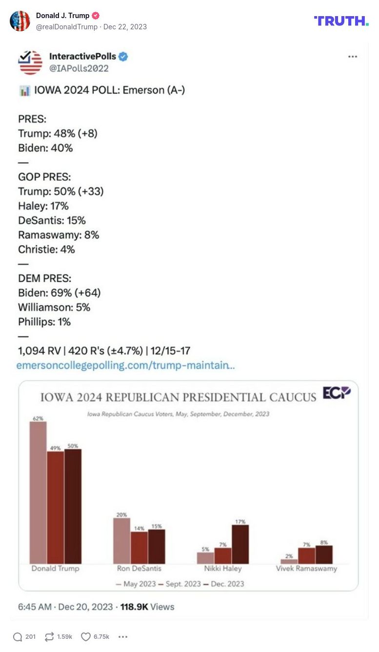 Post image from Donald Trump