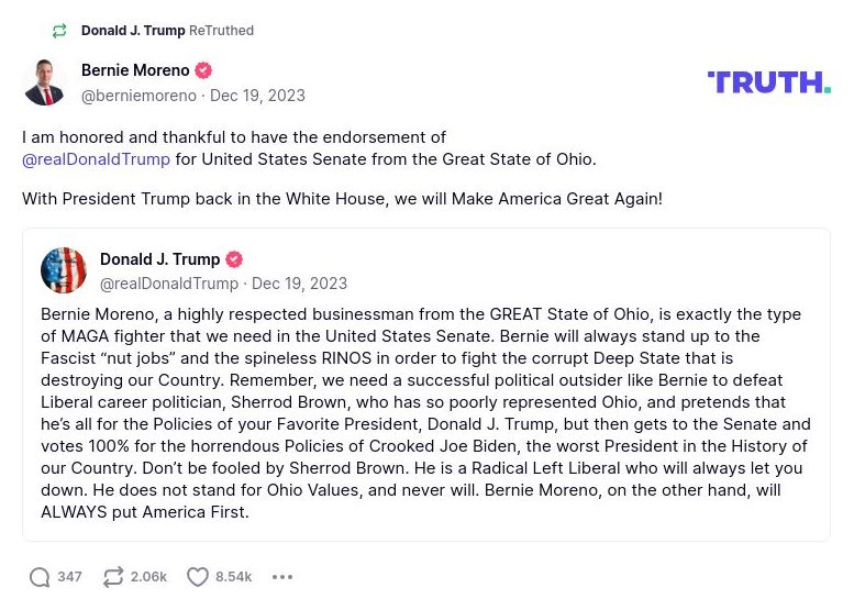 Post image from Donald Trump