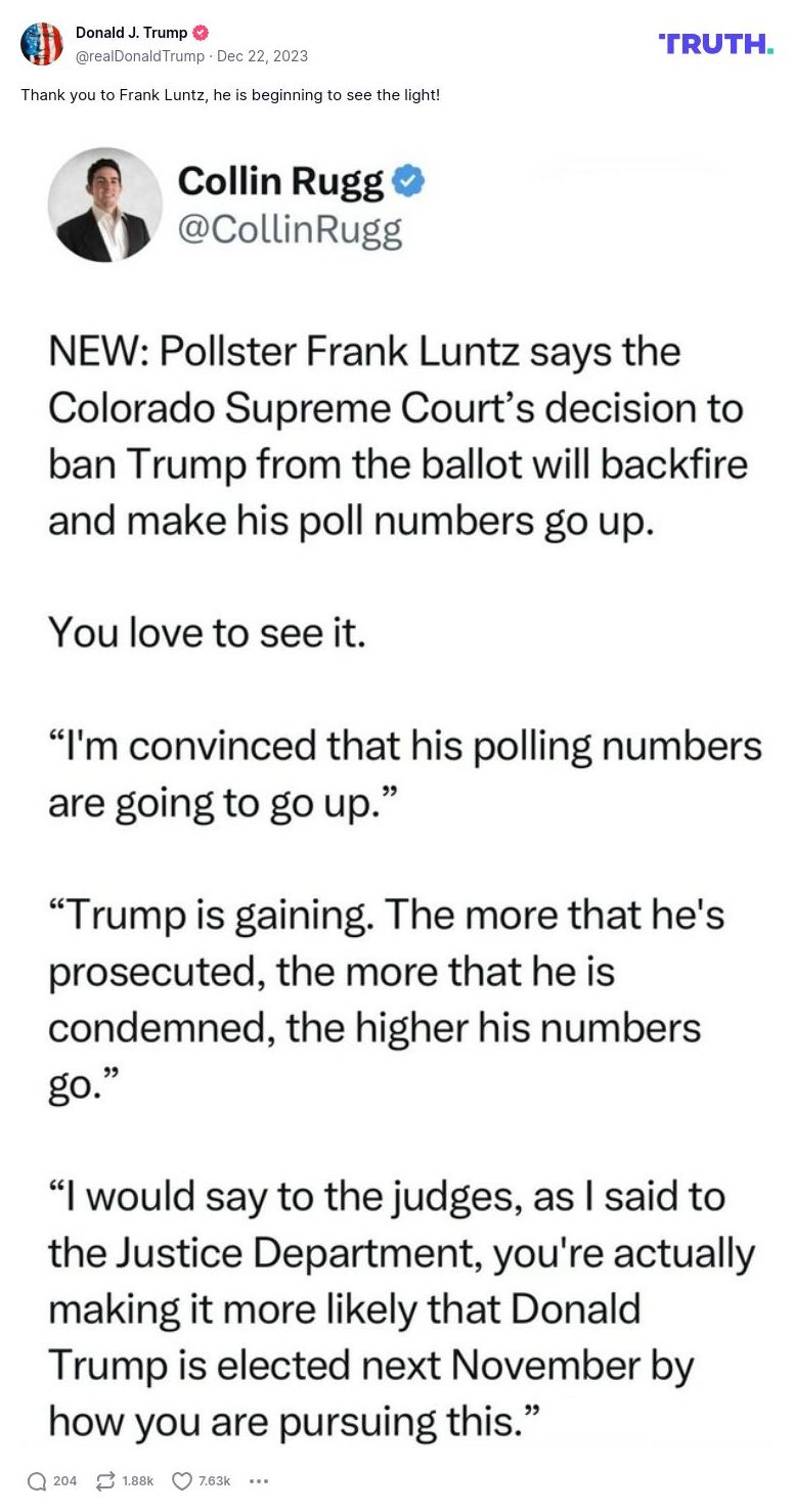 Post image from Donald Trump