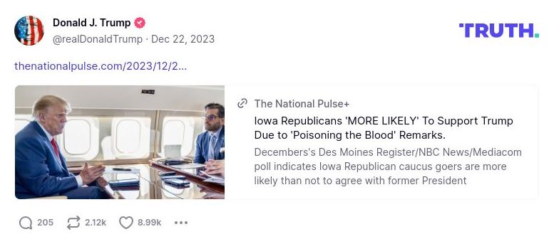 Post image from Donald Trump