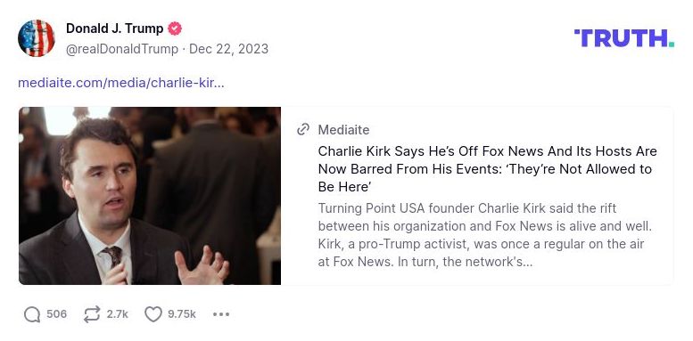 Post image from Donald Trump