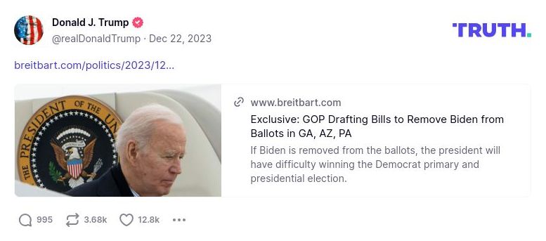 Post image from Donald Trump