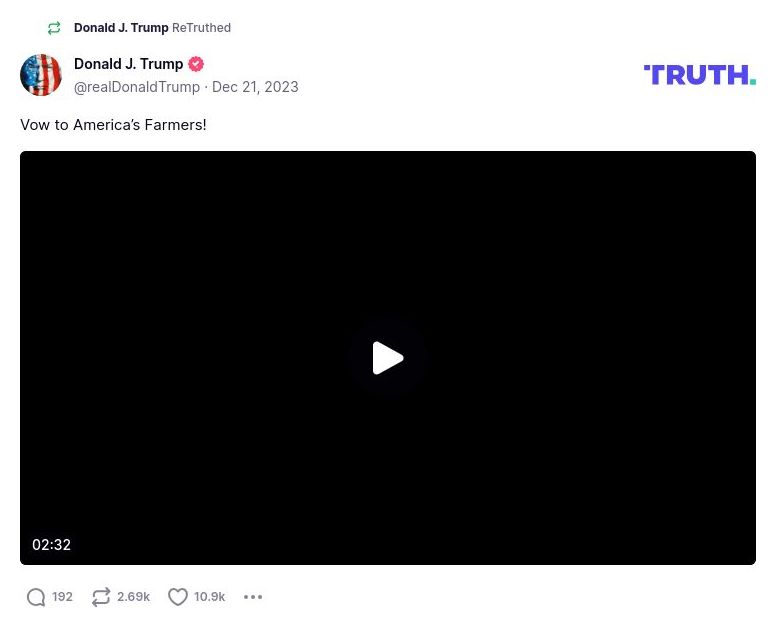 Post image from Donald Trump