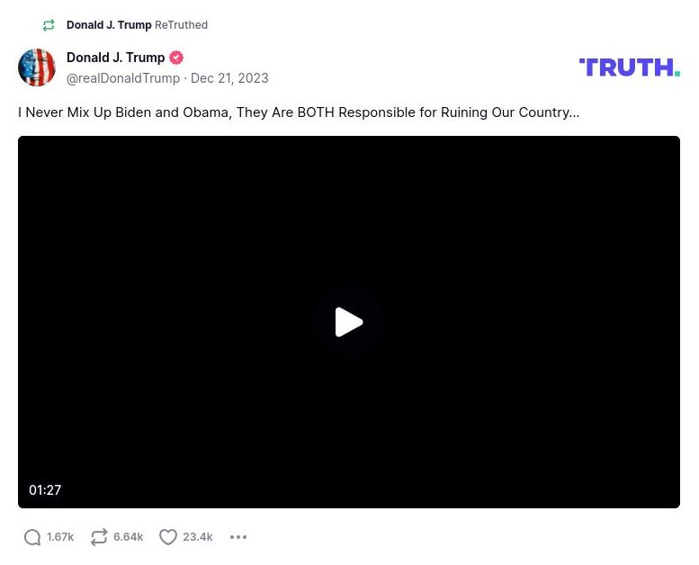 Post image from Donald Trump