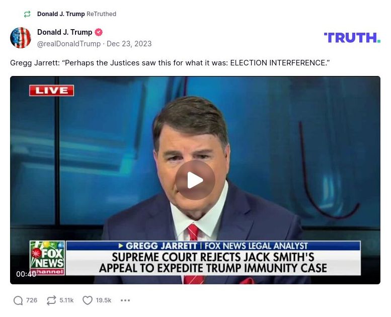 Post image from Donald Trump