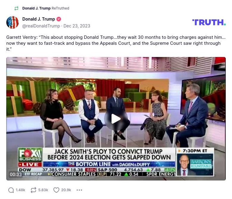 Post image from Donald Trump