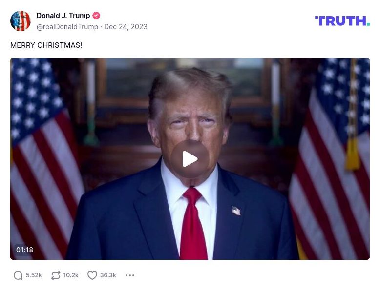 Post image from Donald Trump