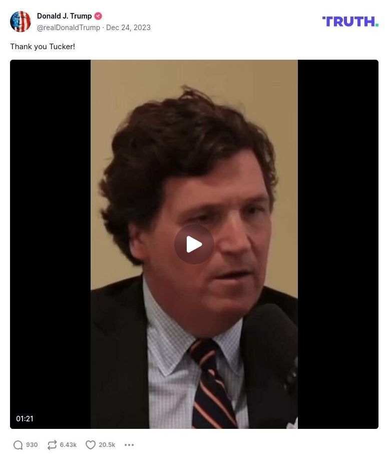 Post image from Donald Trump