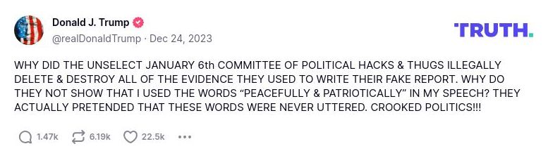 Post image from Donald Trump