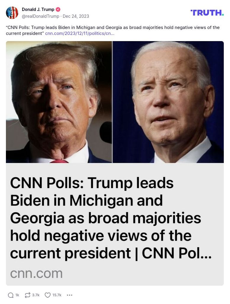 Post preview from Donald Trump